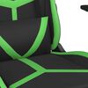 vidaXL Silla gaming de masaje y reposapi&eacute;s cuero sint&eacute;tico negro verde