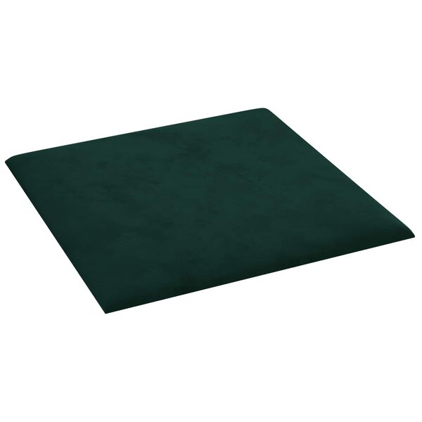 vidaXL Cabecero de Pared 12 pcs Verde oscuro 30 x 30 cm Terciopelo