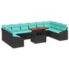 vidaXL Conjunto de Comedor de Jard&iacute;n 11 pcs Negro y Verde Azulado
