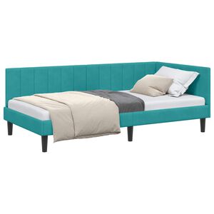 vidaXL Estructura de cama en esquina Tuquesa 90 cm x 200 cm Terciopelo