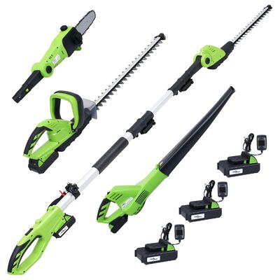 vidaXL Set de herramientas eléctricas de jardín sin cable 4 piezas
