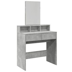 vidaXL Tocador con espejo gris hormig&oacute;n 80x41x144,5 cm