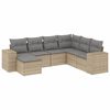 vidaXL Set sof&aacute;s de jard&iacute;n 7 piezas y cojines rat&aacute;n sint&eacute;tico beige