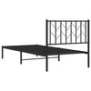 vidaXL Estructura cama sin colch&oacute;n con cabecero metal negro 90x190 cm