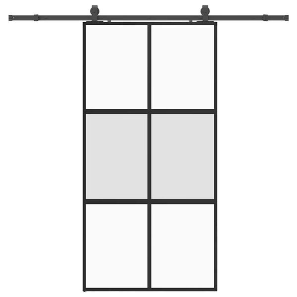 vidaXL Puerta corredera herrajes negro 102,5x205 cm vidrio templado