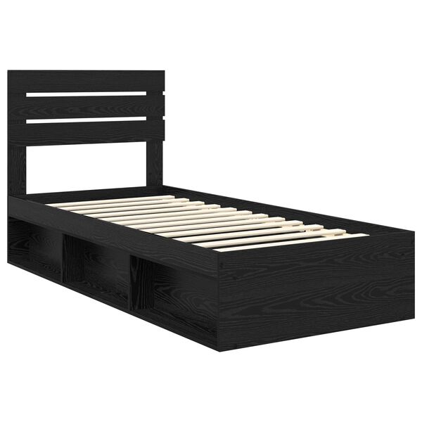 vidaXL Estructura de cama Negro 90 x 190 cm Madera de pino macizo