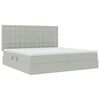 vidaXL Cama con almacenamiento y LED con LED Gris Claro 200 x 200 cm