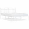 vidaXL Estructura cama sin colch&oacute;n con cabecero metal blanco 140x200cm