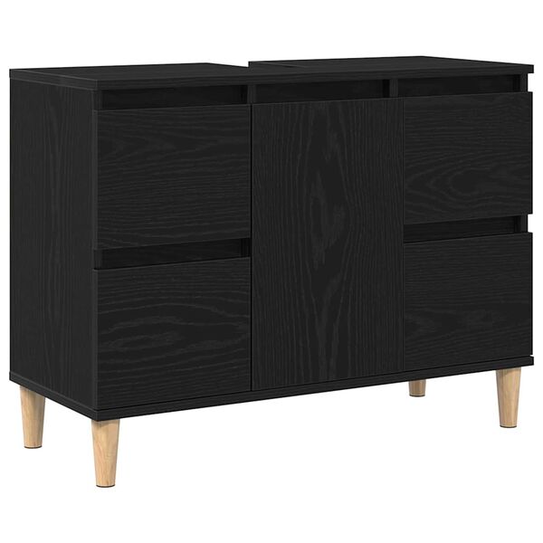 vidaXL Gabinete de Lavabo para Ba&ntilde;o Roble Negro 80 x 33 x 60 cm