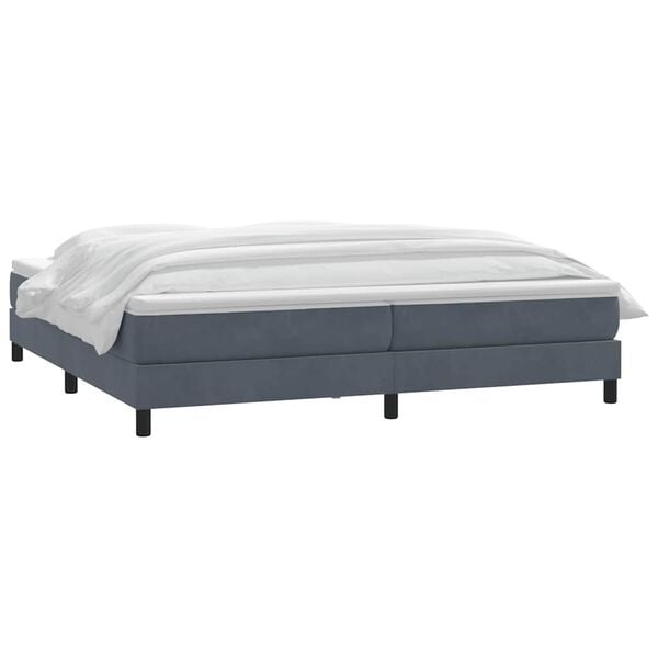 vidaXL Cama box spring con colch&oacute;n terciopelo gris oscuro 180x220 cm