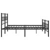 vidaXL Estructura cama sin colch&oacute;n con estribo metal negro 180x200 cm
