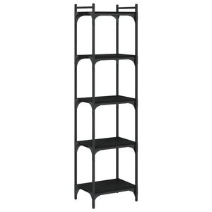 vidaXL Librer&iacute;a de 5 estantes madera de ingenier&iacute;a negro 40x30x154 cm