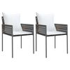 vidaXL Sillas jard&iacute;n y cojines 2 uds rat&aacute;n sint&eacute;tico marr&oacute;n 54x61x83cm