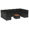 vidaXL Set de sof&aacute;s de jard&iacute;n 10 pzas cojines rat&aacute;n sint&eacute;tico negro