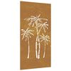 vidaXL Adorno de pared de jardín acero corten diseño palmera 105x55 cm
