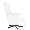 vidaXL Sill&oacute;n reclinable masaje con reposapi&eacute;s cuero sint&eacute;tico blanco
