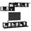 vidaXL Conjunto de mueble de TV Roble Negro Madera de ingenier&iacute;a