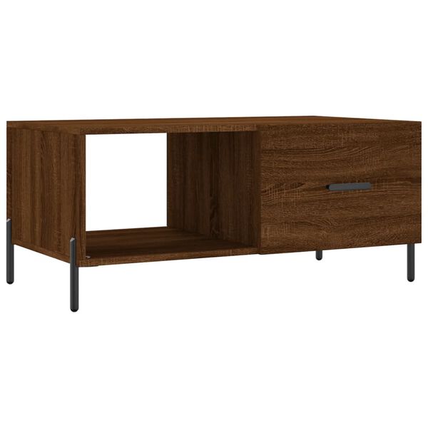 vidaXL Mesa de centro madera contrachapada roble marr&oacute;n 90x50x40 cm