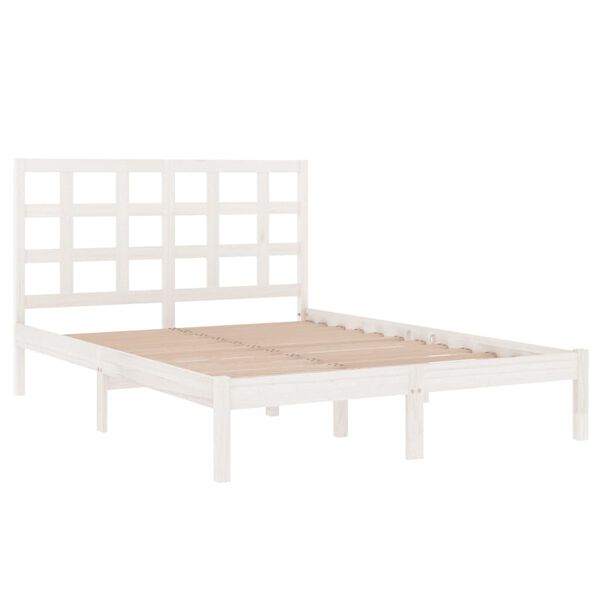 vidaXL Estructura de cama doble peque&ntilde;a madera maciza blanca 120x190cm
