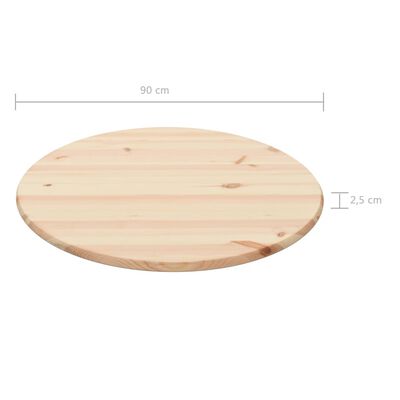 vidaXL Tablero de mesa redondo de pino natural 25 mm 90 cm