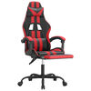 vidaXL Silla gaming giratoria y reposapi&eacute;s cuero sint&eacute;tico negro rojo