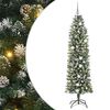 vidaXL &Aacute;rbol Navide&ntilde;o Artificial Delgado Verde y blanco 210 cm