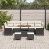 vidaXL Conjunto de sofá de jardín 10 pcs Negro ratán sintético