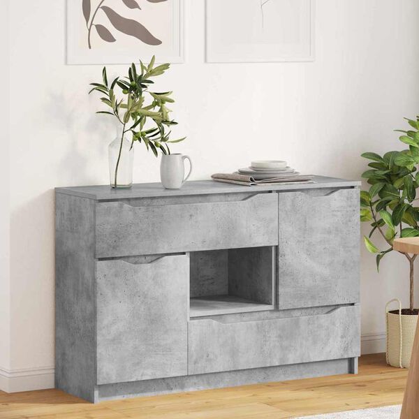 vidaXL Vitrina Gris Concreto 100 x 30 x 65,6 Madera contrachapada