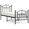 vidaXL Estructura cama sin colch&oacute;n con estribo metal negro 75x190 cm