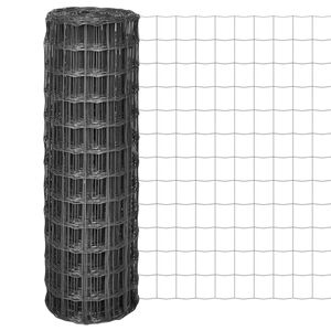 vidaXL Euro Valla de acero gris 25x1,2 m