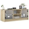 vidaXL Mueble de TV con puertas de vidrio roble Sonoma 102x37x42 cm