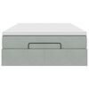 vidaXL Estructura cama otomana colch&oacute;n terciopelo gris claro 120x200cm