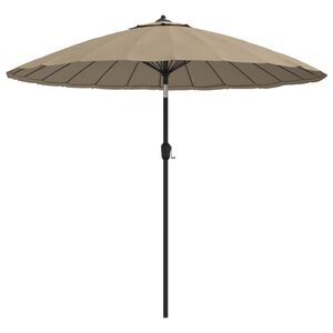 vidaXL Sombrilla de jard&iacute;n con palo de aluminio taupe 270 cm