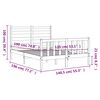 vidaXL Estructura cama de matrimonio con cabecero madera maciza negro