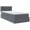 vidaXL Cama con almacenamiento Gris oscuro 100 x 200 cm Terciopelo