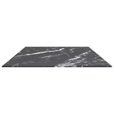 vidaXL Tablero mesa diseño mármol vidrio templado negro 120x65 cm 8 mm