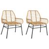 vidaXL Sillones de jard&iacute;n 2 unidades rat&aacute;n sint&eacute;tico marr&oacute;n