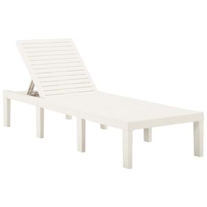 vidaXL Tumbona de pl&aacute;stico blanco