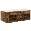 vidaXL Marco de cama loft con armario con estante 3 uds. Roble Ahumado