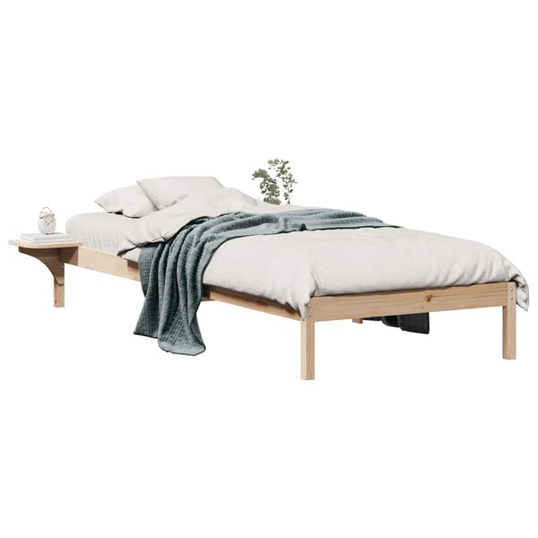 vidaXL Estructura de Cama con Mesitas Natural 100 x 210 cm