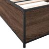 vidaXL Estructura cama madera ingenier&iacute;a metal roble marr&oacute;n 75x190 cm