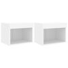 vidaXL Mesitas de noche de pared con luces LED 2 unidades blanco
