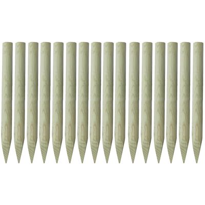 vidaXL Postes de valla puntiagudos 16 uds madera impregnada 100 cm