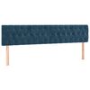vidaXL Cama box spring colch&oacute;n y LED terciopelo azul oscuro 180x200 cm
