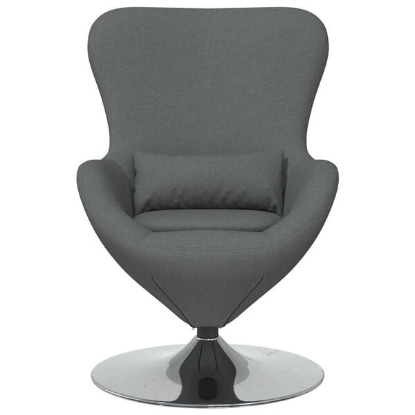 vidaXL Sillón huevo Gris oscuro 63 x 73 x 90 cm tela