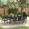 vidaXL Conjunto de Comedor de Jard&iacute;n 9 pcs Negro