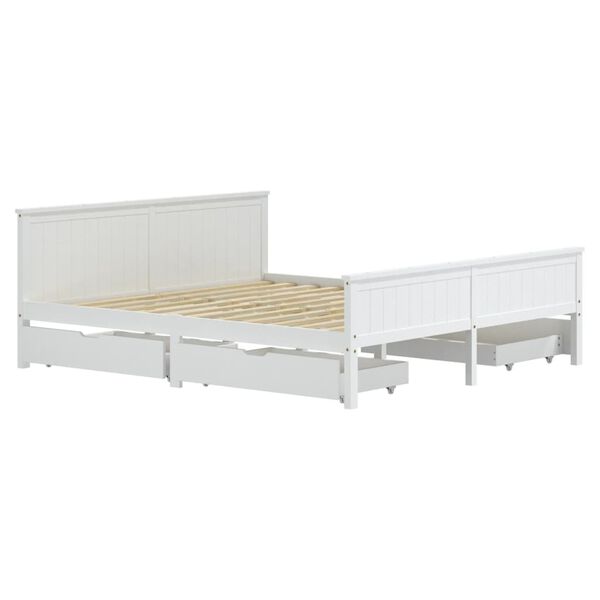 vidaXL Estructura de cama sin colchón madera de pino blanco 200x200 cm