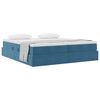vidaXL Cama con almacenamiento y colch&oacute;n Azul Oscuro 200 x 200 cm