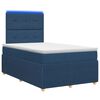 vidaXL Cama de muelles con LED y colch&oacute;n Azul 120 x 190 cm Tela