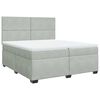 vidaXL Cama box spring con colch&oacute;n terciopelo gris claro 200x200 cm